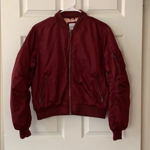 Gap Classic Bomber Jacket Red Burgundy Maroon